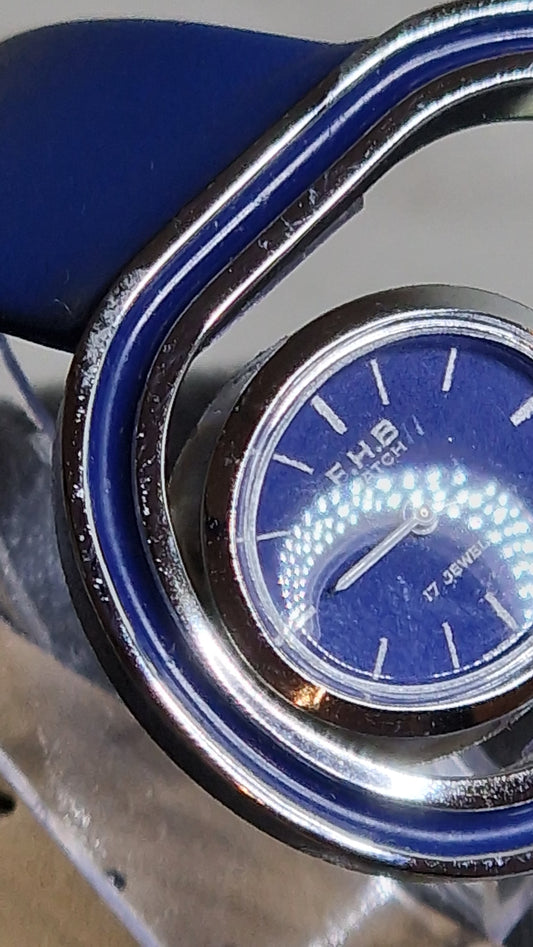 💎 Unworn Vintage Women’s Watch – Hand-Wound, Late 1960s, Swiss Made, Blue Strap