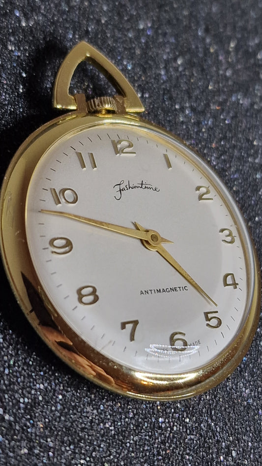 ⏱️ Pocket Watch "FASHIontime" – Swiss Made, Hand-Wound, 41mm, From Business Liquidation