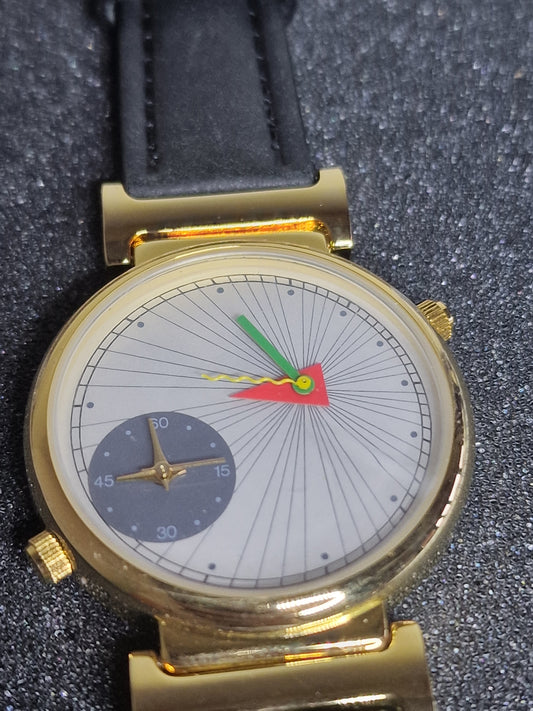 🌍 Unworn Dual-Time Quartz Wristwatch – 1970s, Top Condition, Old Stock