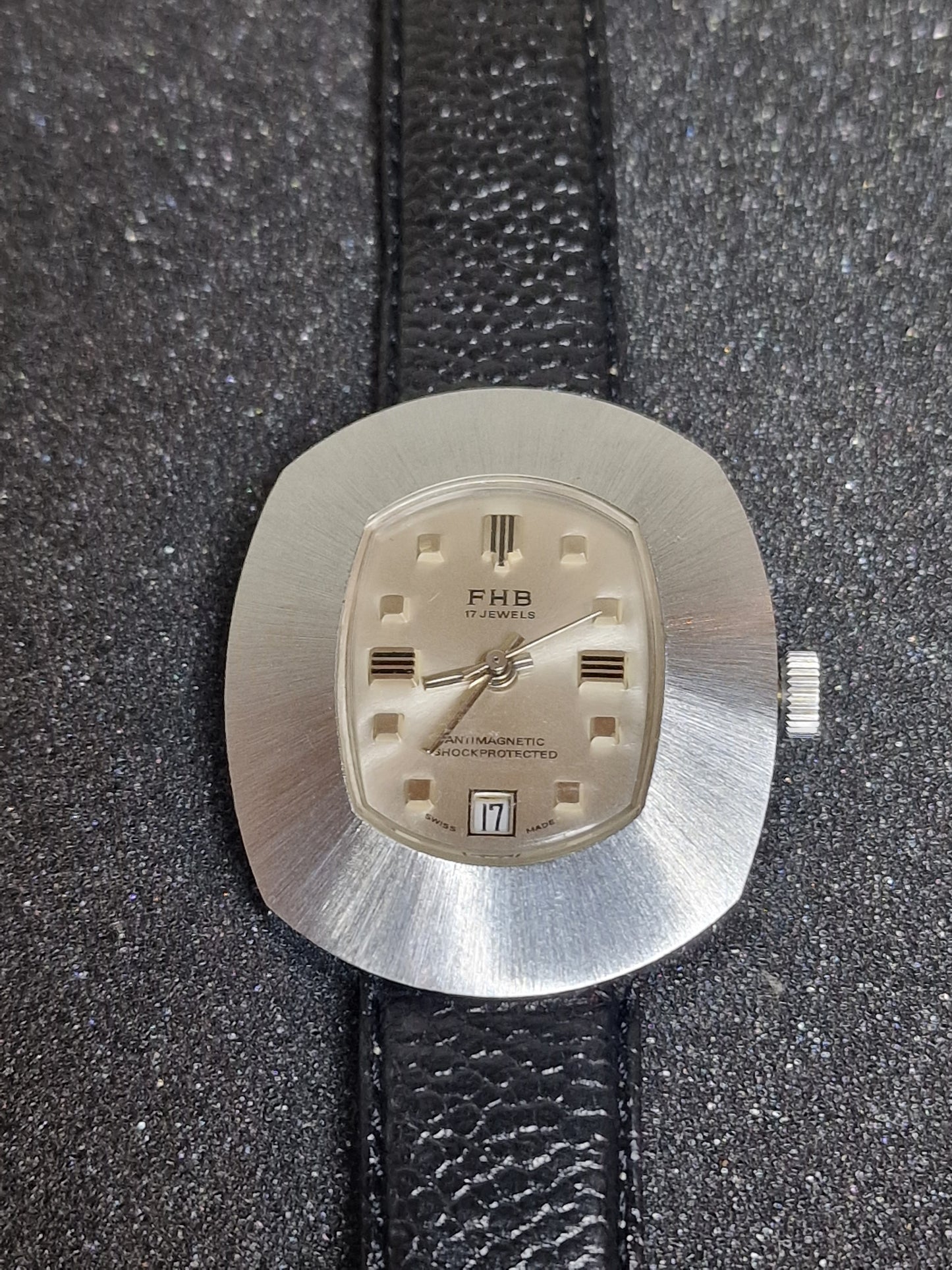 🕰️ Unworn Vintage Men’s Watch "F.H.B" – Swiss Made, Hand-Wound, 1960s/70s, Steel Case