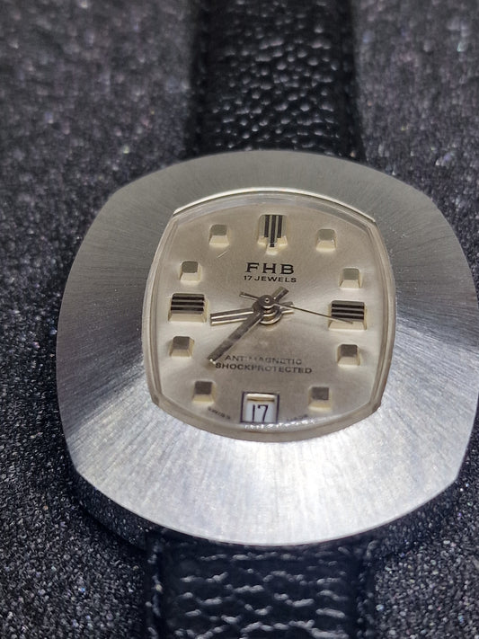 🕰️ Unworn Vintage Men’s Watch "F.H.B" – Swiss Made, Hand-Wound, 1960s/70s, Steel Case