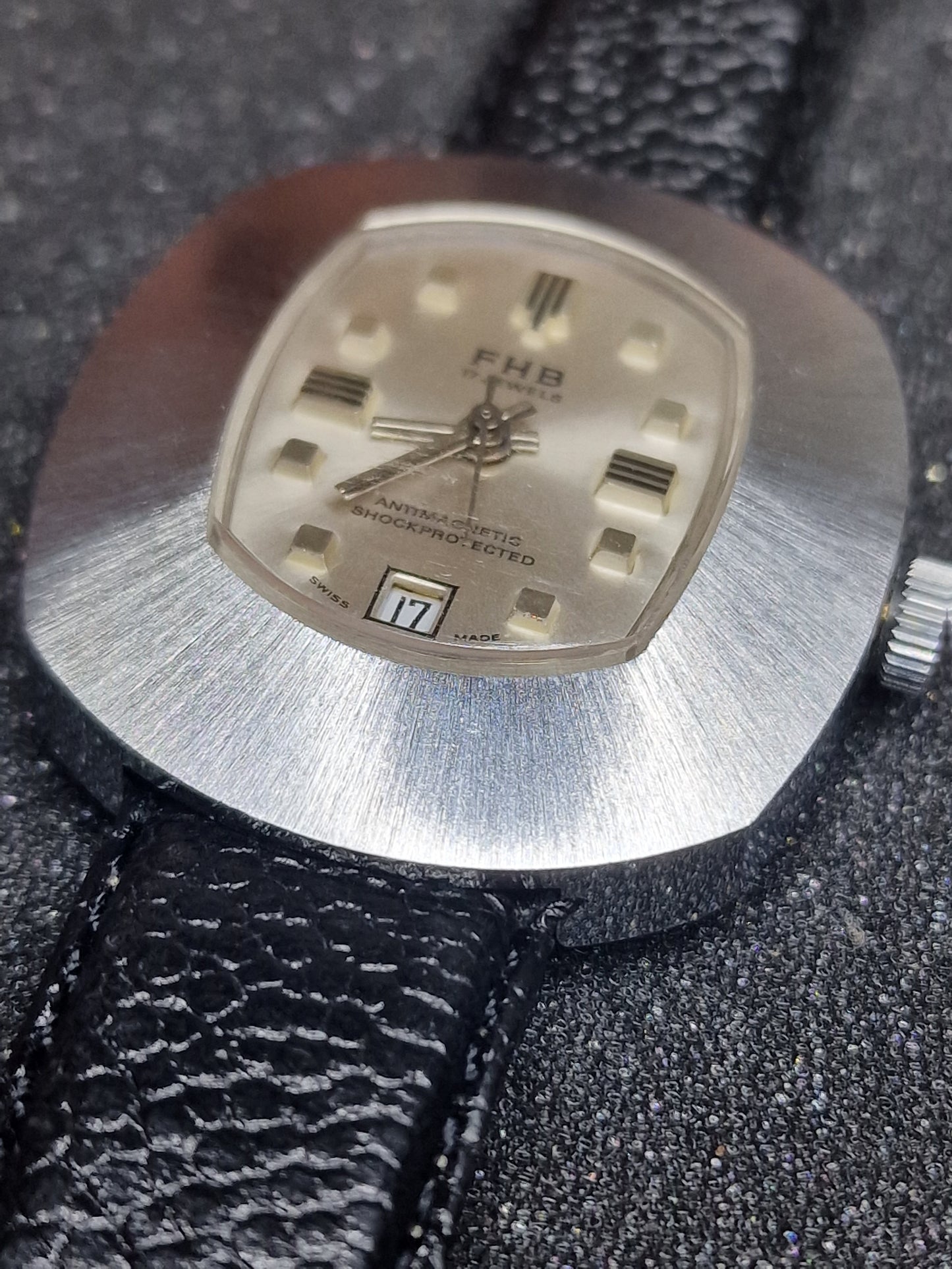 🕰️ Unworn Vintage Men’s Watch "F.H.B" – Swiss Made, Hand-Wound, 1960s/70s, Steel Case