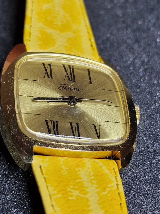 🕰️ Unworn Vintage Watch "TIANO" – Swiss Made for Japan, Hand-Wound, 80s/90s, Ultra Slim