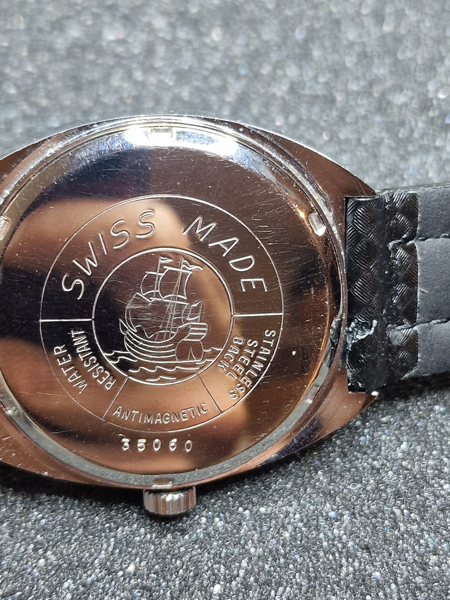 🕰️ Unworn Vintage Men’s Watch "Cruzeiral De Luxe" – Swiss Made, Hand-Wound, 70s/80s, Faceted Crystal