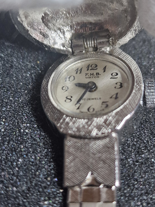 π Unworn Vintage Ladies' Jewelry Watch "F.H.B." β Swiss Made, Hand-Wound, Late 1960s