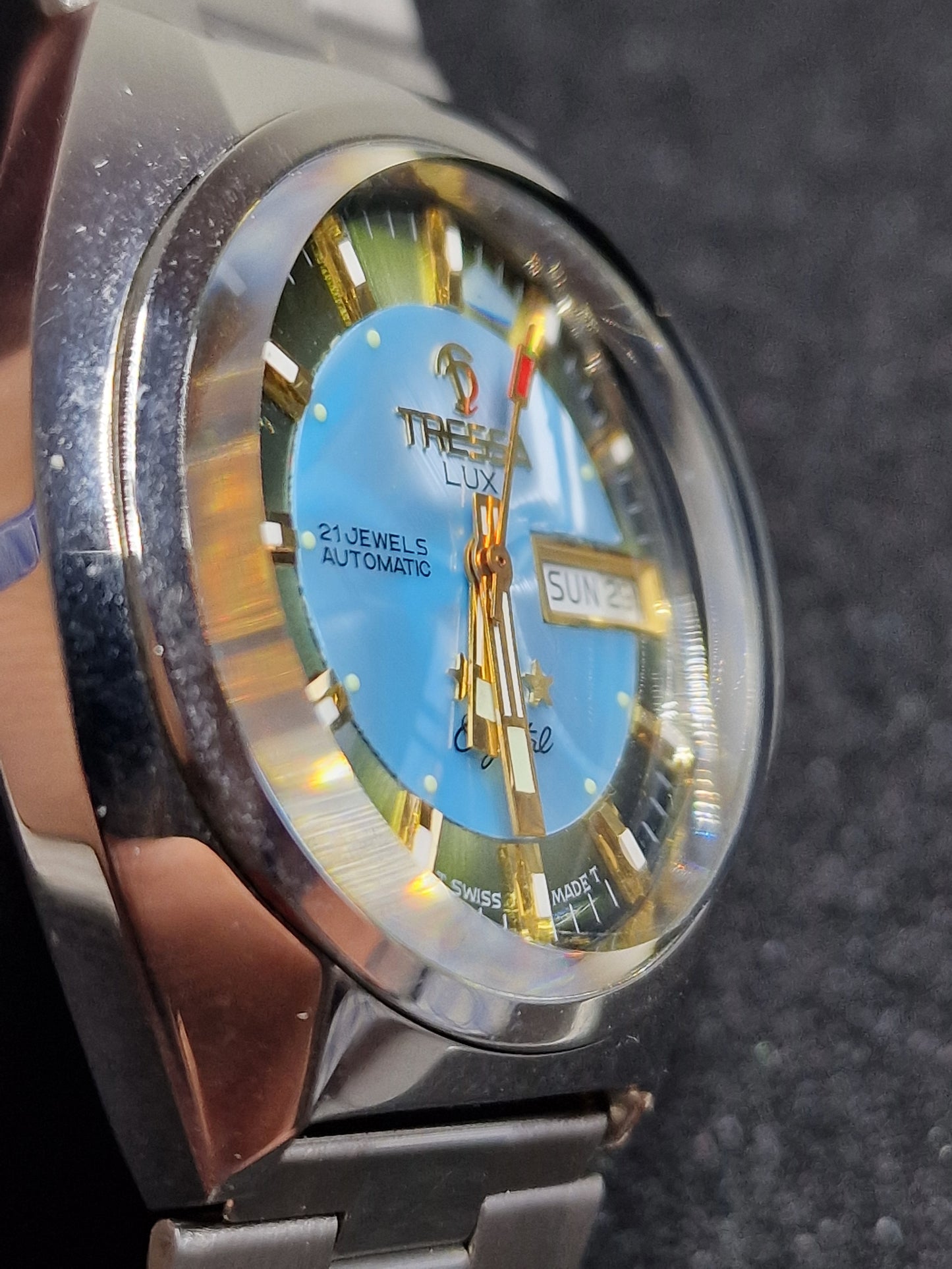 ⌚ Unworn Vintage Automatic Watch "TRESSA LUX 99 Crystal" – 21 Jewels, Day-Date, Swiss Made (1968/69)