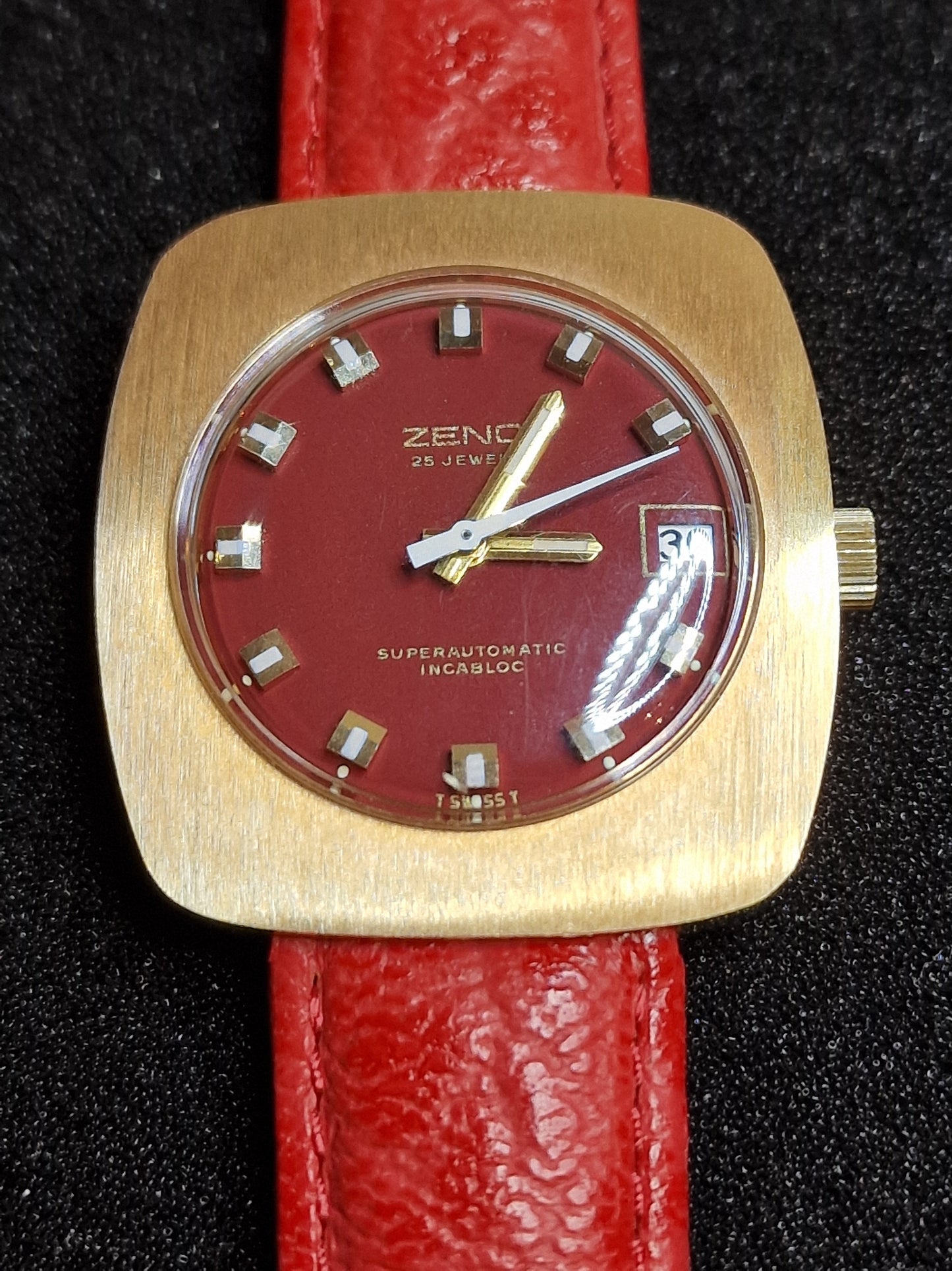 ⌚ Unworn Vintage ZENO Automatic Watch – Swiss Made, 1960s, Gold-Tone Case, Rare Find