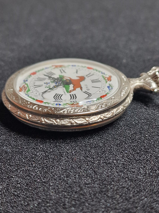 ⏳ Large Swiss Farmer’s Pocket Watch | F.H.B. | Hand-Wound | 50mm | NOS | 1970s