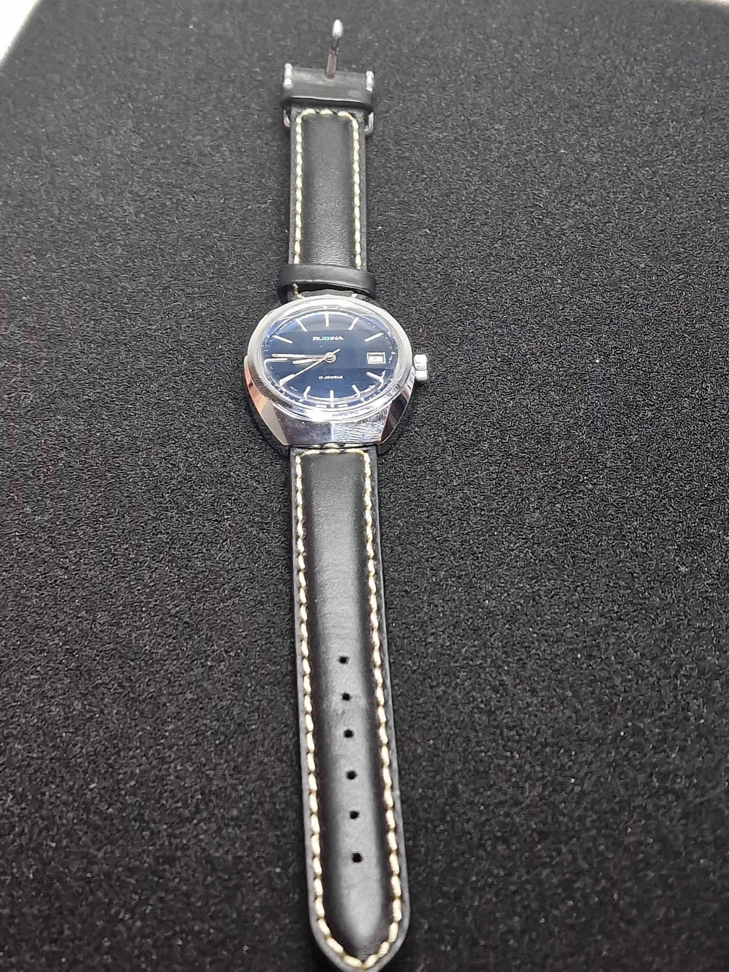 🕰️ Old Vintage Rubina Watch | Hand-Wound | Swiss Made | Faceted Glass | 70s | 43mm