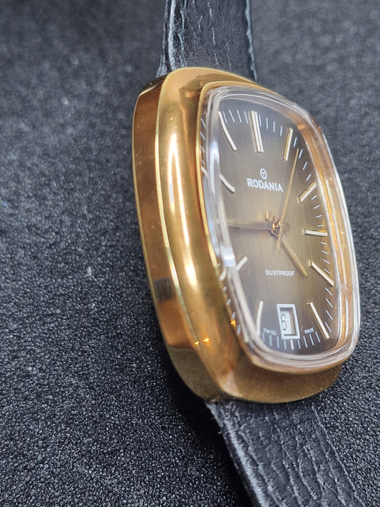 ⌚ Unworn Vintage Rodania Watch – Swiss Made | Hand-Wound | 1960s | Gold-Tone | NOS