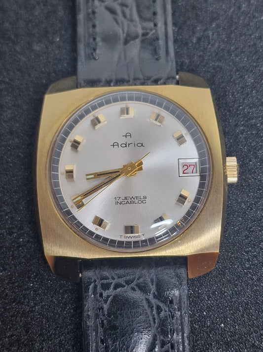 ⌚ Unworn Vintage ADRIA Watch – Swiss Made | Hand-Wound | 1960s | Gold-Tone | NOS