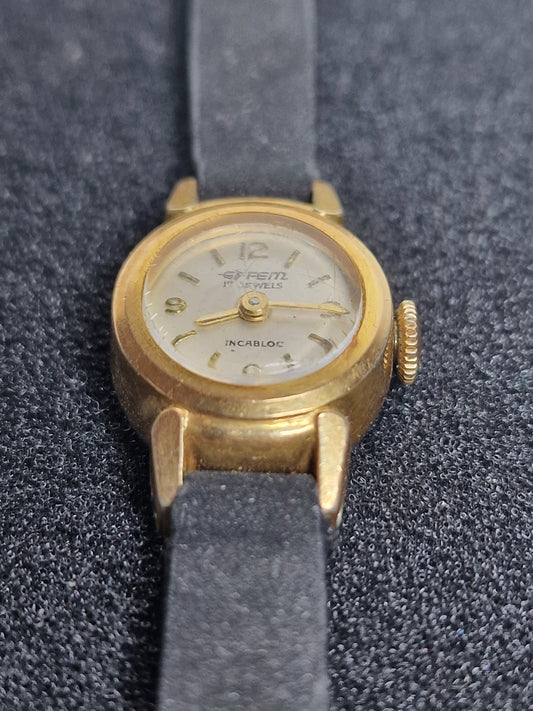 💎 Vintage EFFEM Watch – 17 Jewels | Incabloc | Gold-Plated | Art Deco Style | 15mm