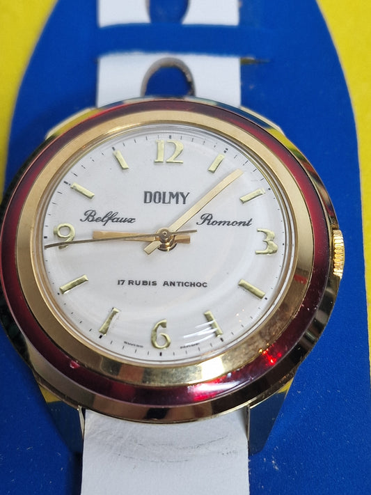 ⌚ Vintage DOLMY Belfoux Romont | 17 Rubis | 40 Modifications | Swiss Made | NOS | 1970s