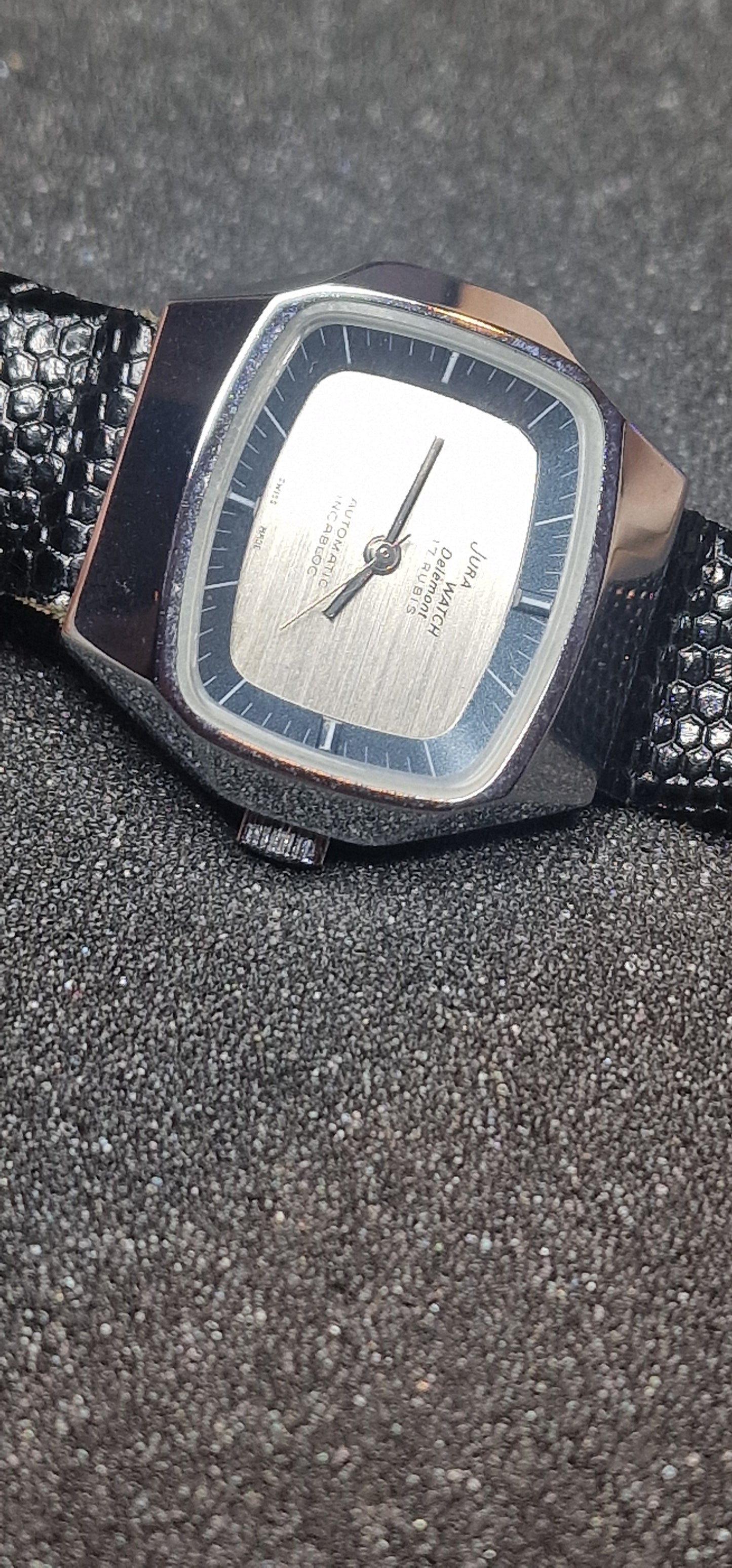 🕰️ JURA Watch Delémont – Swiss Made Automatic with Incabloc, 30x31mm, Steel Case