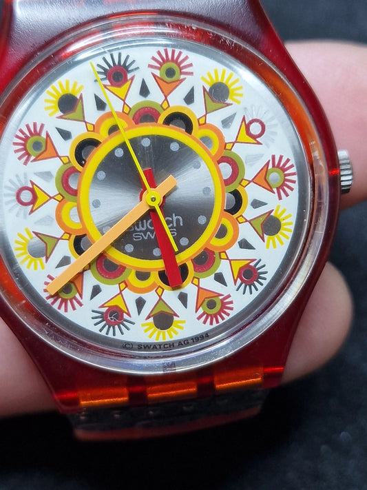 🔥 Swatch Flex GR126 "Curry Powder" – Rare Vintage 1995 🎨