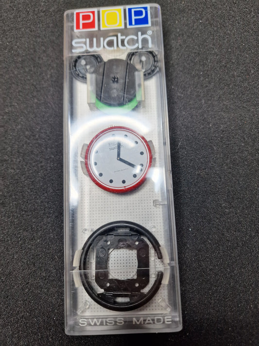 🔥 Swatch POP PWBR001 "Fire Signal" (1987) – Spare Set – Unworn