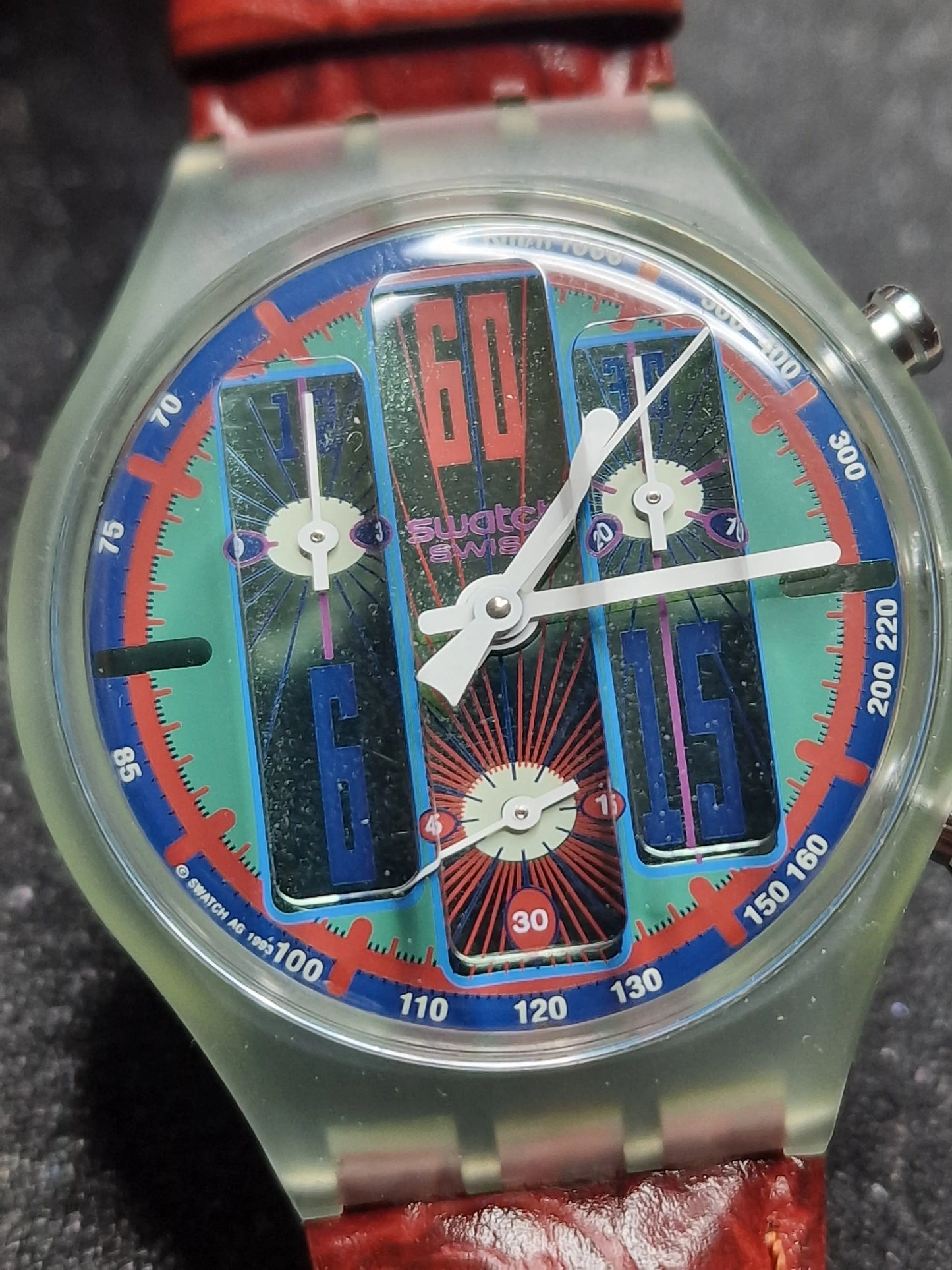 Swatch Chrono SCG105 "Echo Deco" (1994) – Rare Vintage Chronograph 🎨⏱️