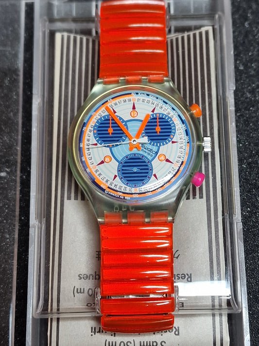 🔥 Swatch Chrono Flex SCG102 “Inspyral” (1994) – Rare with Original Fluorescent Strap!
