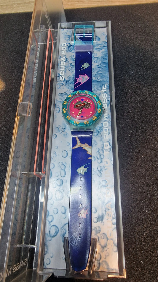 🦈 Swatch Scuba 200 – SDN101 Happy Fish (1991) 🎉