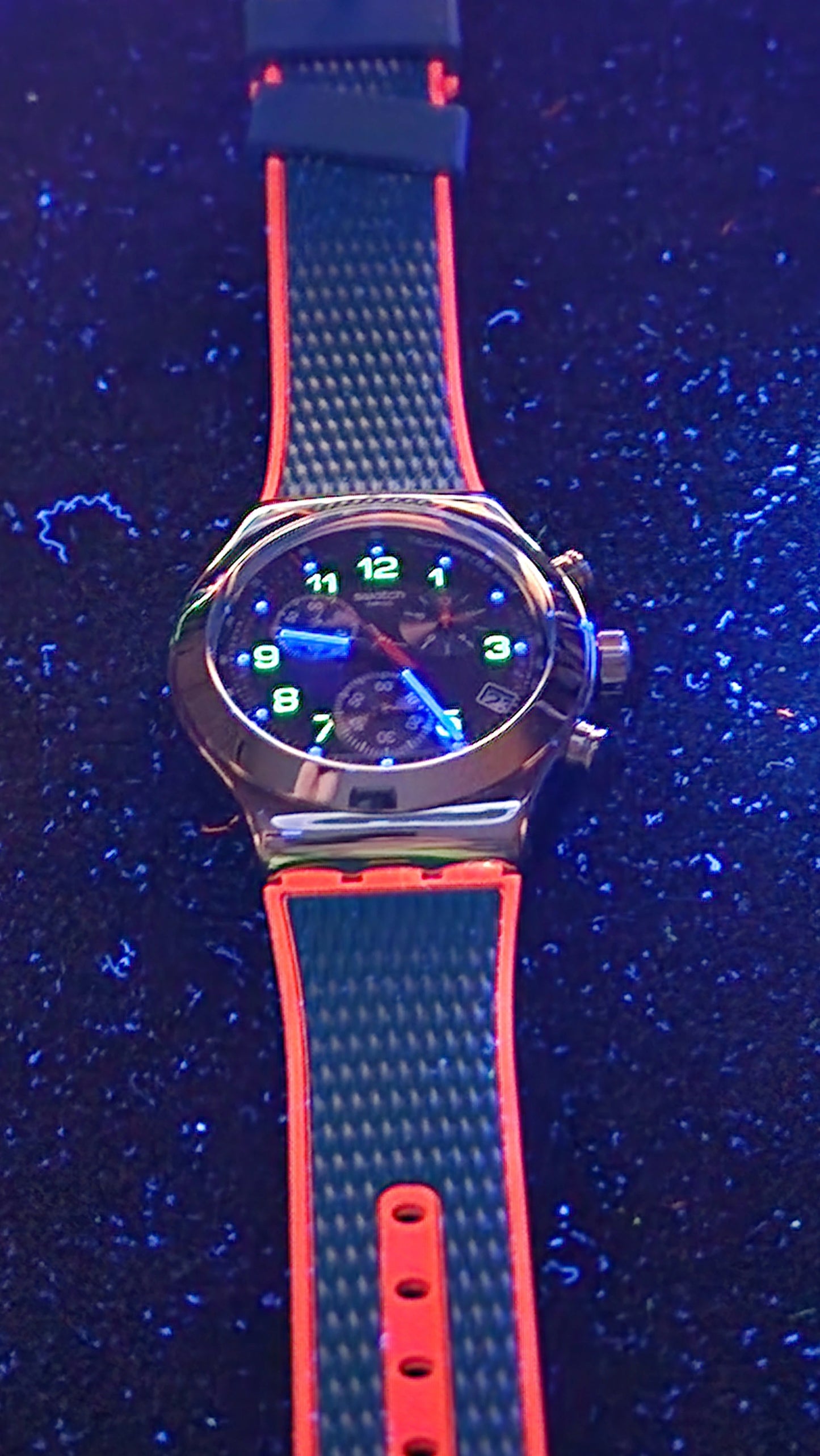 Swatch Irony Chrono YVS452 “Secret Operation” (2018) 🔴🔵 Tachymeter