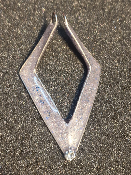 Chevron Ring-Holder Pendant — Holo Sparkle & UV Blue Glow | Handmade by MakiArt (Swiss-made)