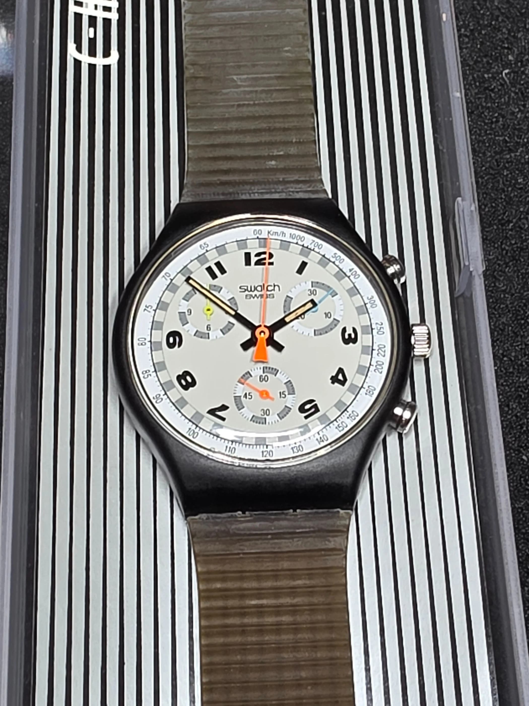 Swatch Schrono SCB105 – 1990 – NOS – Skate Bike Theme