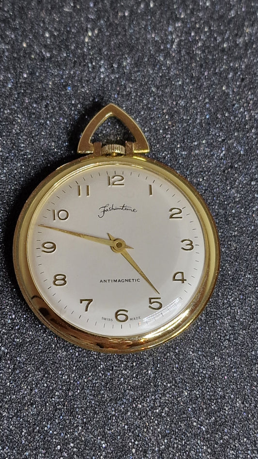 ⏱️ Pocket Watch "FASHIontime" – Swiss Made, Hand-Wound, 41mm, From Business Liquidation