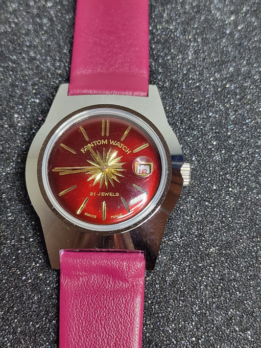 🕰️ Unworn Vintage Watch "FANTOM" – Swiss Made, Hand-Wound, 1960s or Older, Old Stock