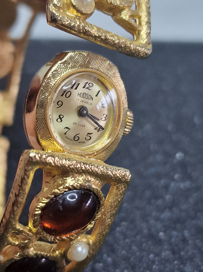 💎 Unworn Vintage Ladies' Clasp Watch "HUDSON De Luxe" – Swiss Made, Hand-Wound, 1970s