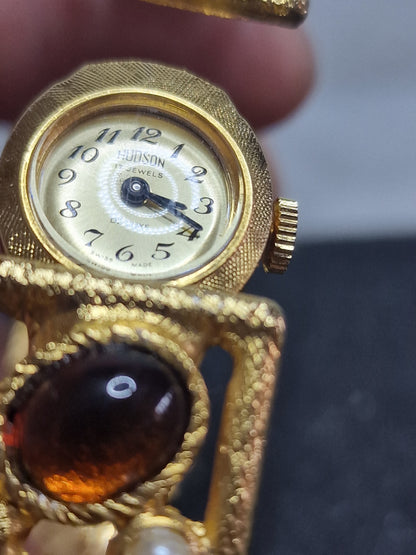 💎 Unworn Vintage Ladies' Clasp Watch "HUDSON De Luxe" – Swiss Made, Hand-Wound, 1970s