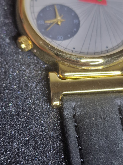 🌍 Unworn Dual-Time Quartz Wristwatch – 1970s, Top Condition, Old Stock