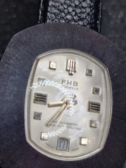 🕰️ Unworn Vintage Men’s Watch "F.H.B" – Swiss Made, Hand-Wound, 1960s/70s, Steel Case