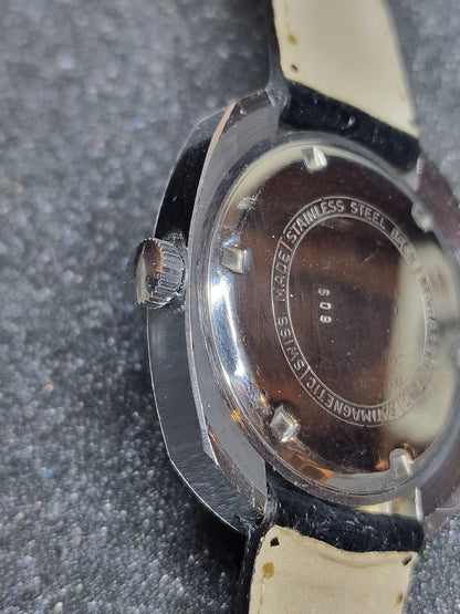 🕰️ Unworn Vintage Men’s Watch "F.H.B" – Swiss Made, Hand-Wound, 1960s/70s, Steel Case
