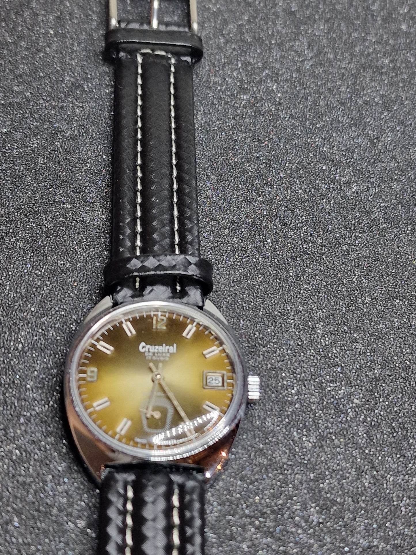 🕰️ Unworn Vintage Men’s Watch "Cruzeiral De Luxe" – Swiss Made, Hand-Wound, 70s/80s, Faceted Crystal