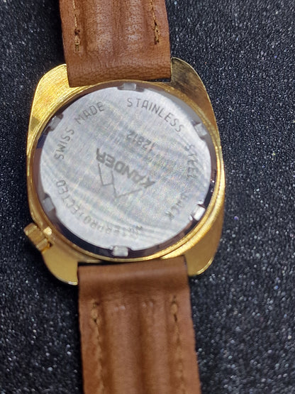 🕰️ Unworn Vintage Calendar Watch "KANDER" – Swiss Made, Hand-Wound, 60s/70s, Ultra Slim