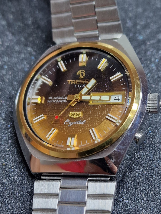 ⌚ Unworn Vintage Automatic Watch "TRESSA LUX 99 Crystal" – 21 Jewels, Swiss Made, 1968/69