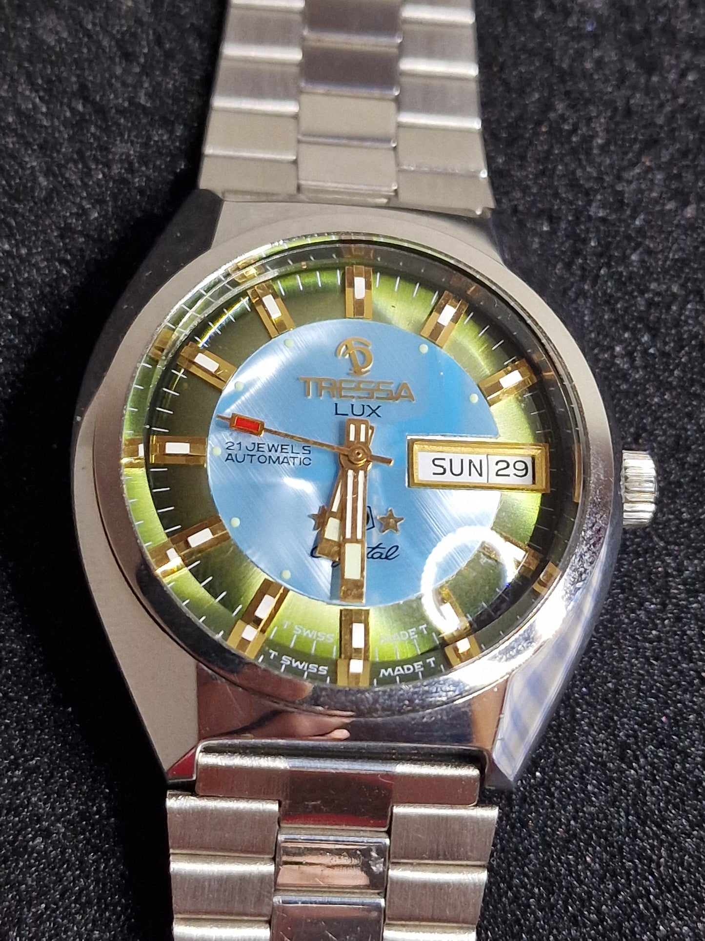 ⌚ Unworn Vintage Automatic Watch "TRESSA LUX 99 Crystal" – 21 Jewels, Day-Date, Swiss Made (1968/69)