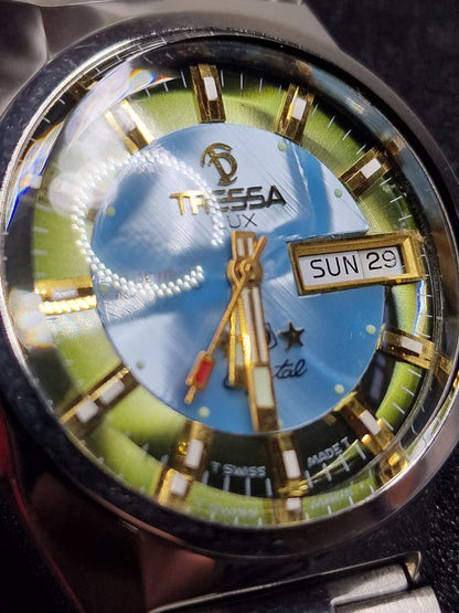 ⌚ Unworn Vintage Automatic Watch "TRESSA LUX 99 Crystal" – 21 Jewels, Day-Date, Swiss Made (1968/69)