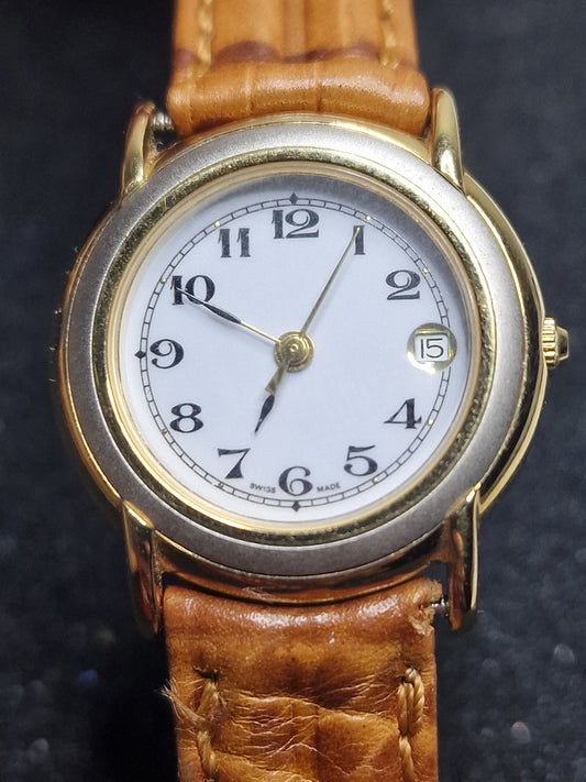 ⌚ Unworn Vintage Quartz Watch – Swiss Made, 1970s, Gold-Tone, Old Stock