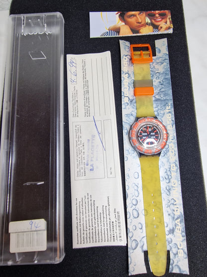 🧡 Swatch Scuba 200 "Morgan" SDN102 | 1994 | Full Set 🧡