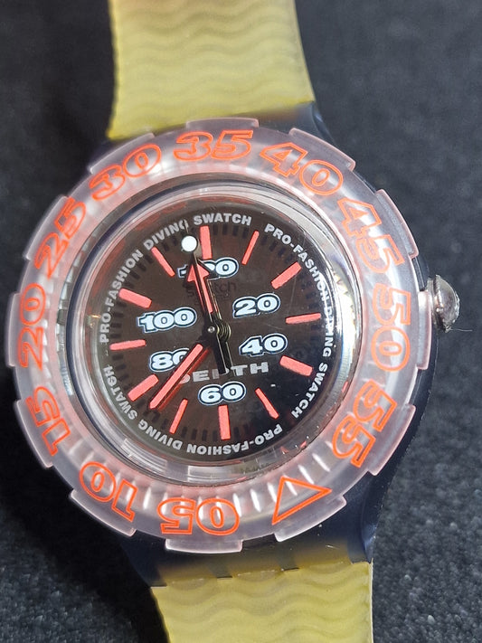 🧡 Swatch Scuba 200 "Morgan" SDN102 | 1994 | Full Set 🧡