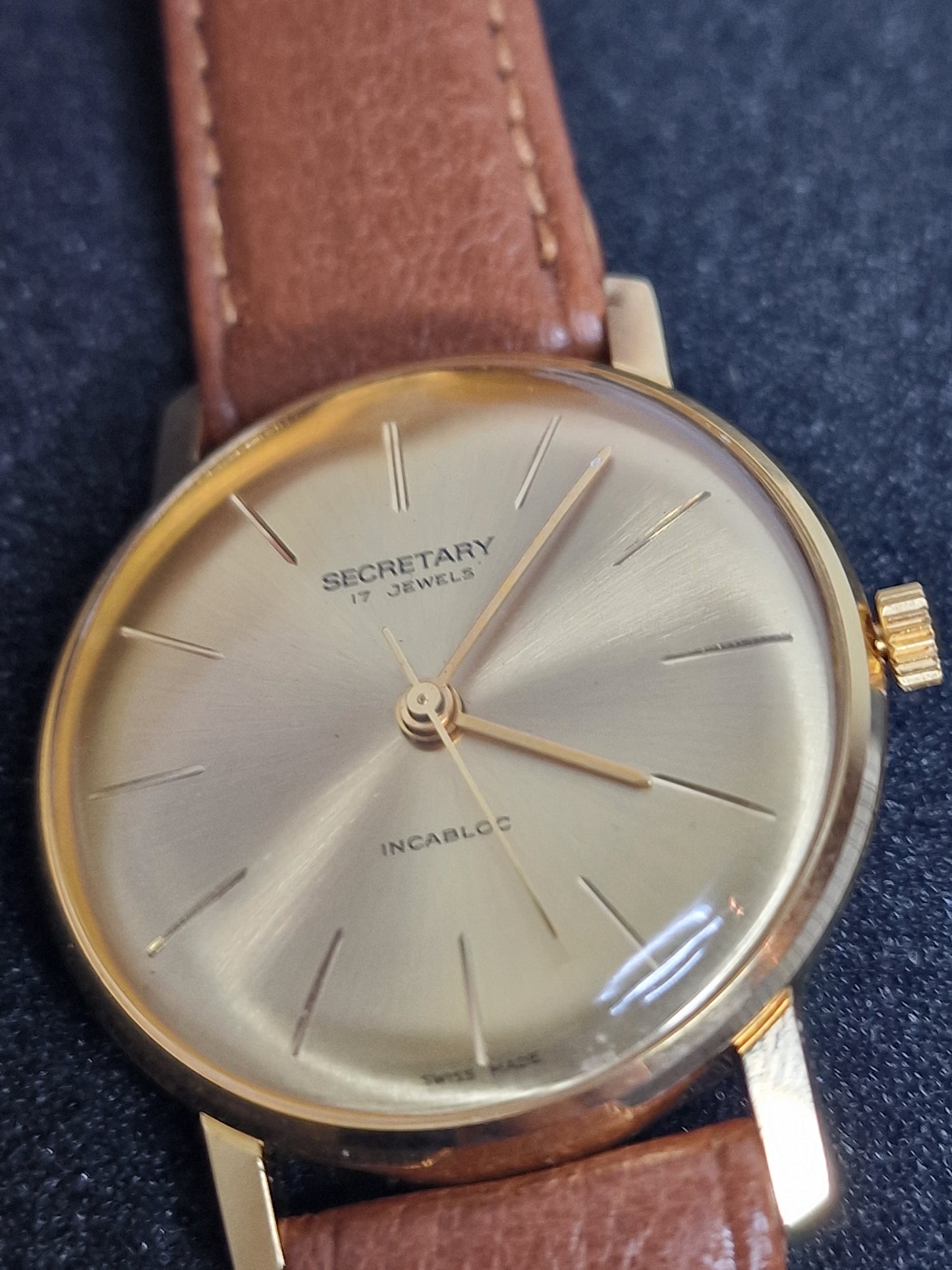 ⌚ Unworn Vintage Watch "SECRETARY" – Swiss Made | Hand-Wound | 50s/60s | Gold-Tone | NOS