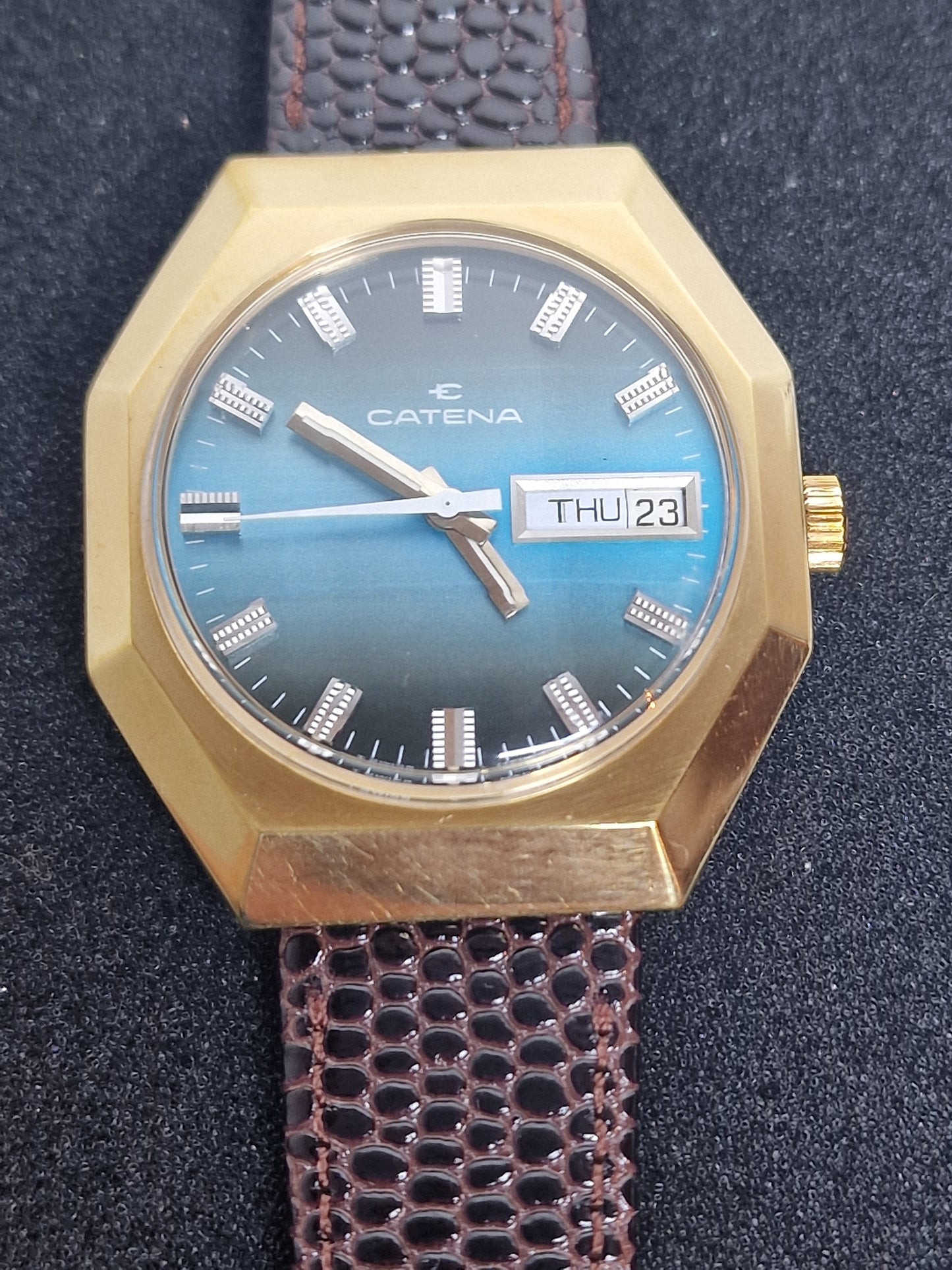 ⌚ Unworn Vintage CATENA Watch – Swiss Made | Hand-Wound | Faceted Crystal | 70s/80s | NOS