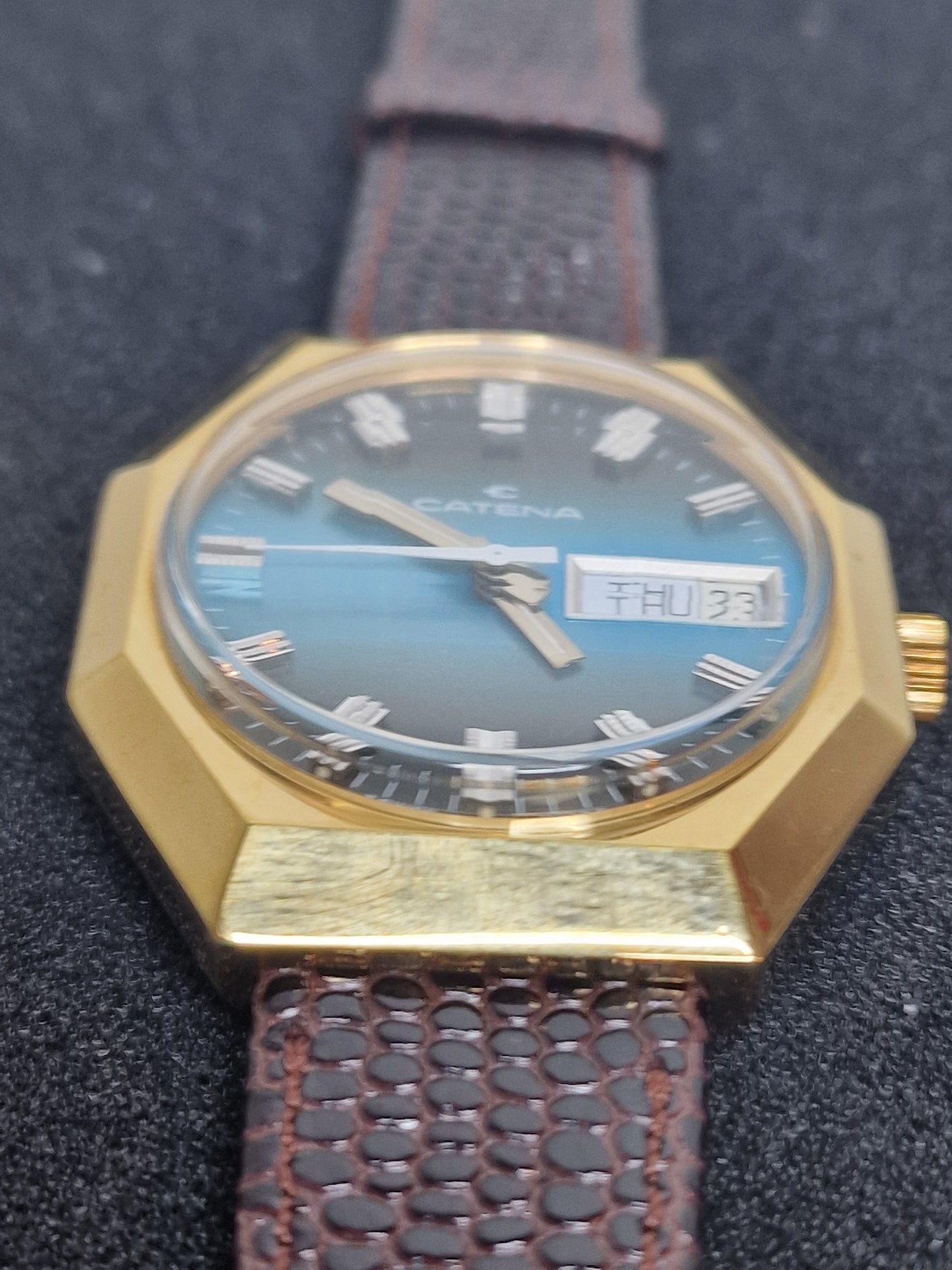 ⌚ Unworn Vintage CATENA Watch – Swiss Made | Hand-Wound | Faceted Crystal | 70s/80s | NOS