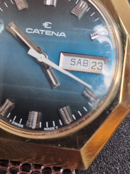 ⌚ Unworn Vintage CATENA Watch – Swiss Made | Hand-Wound | Faceted Crystal | 70s/80s | NOS
