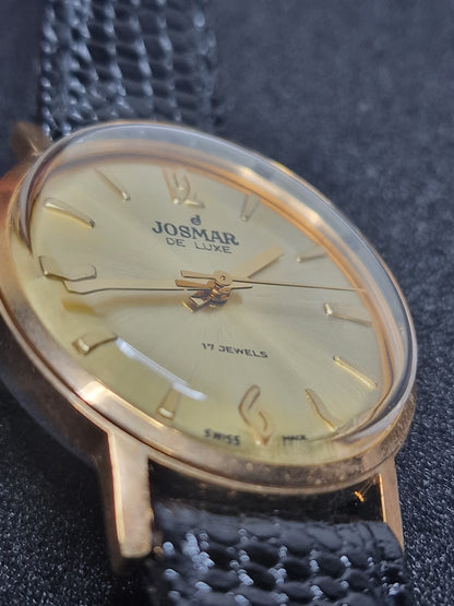 ⌚ Unworn Vintage Josmar De Luxe Watch – Swiss Made | Hand-Wound | 50s/60s | Gold-Tone | NOS