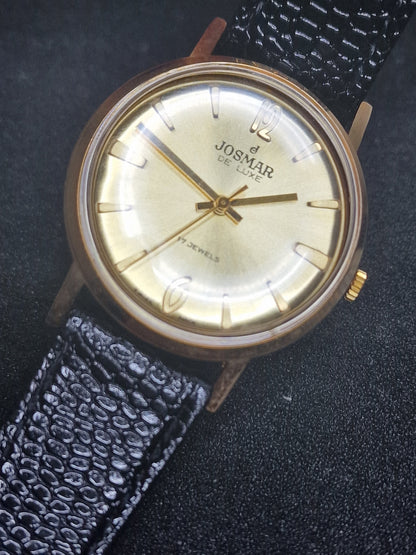 ⌚ Unworn Vintage Josmar De Luxe Watch – Swiss Made | Hand-Wound | 50s/60s | Gold-Tone | NOS