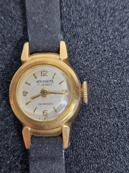 💎 Vintage EFFEM Watch – 17 Jewels | Incabloc | Gold-Plated | Art Deco Style | 15mm
