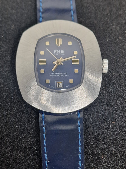 🕰️ Unworn Vintage Men’s Watch "F.H.B" – Swiss Made, Hand-Wound, 1960s/70s, Steel Case (Copy)
