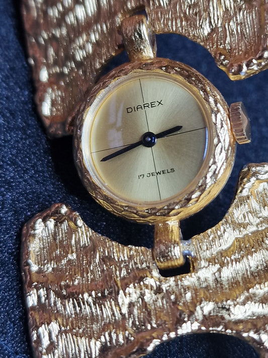 💎 Vintage Women's Jewelry Watch "DIAREX" – 1960s, Hand-Wound, Gold-Tone